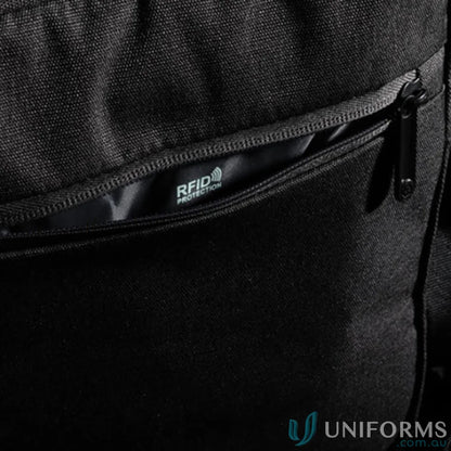 Black zippered pocket with RFID protection on Swissdigital Arosa Shoulder Bag for security