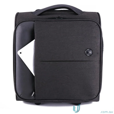 Black Swissdigital Arosa Underseat Luggage suitcase for easy carry-on travel