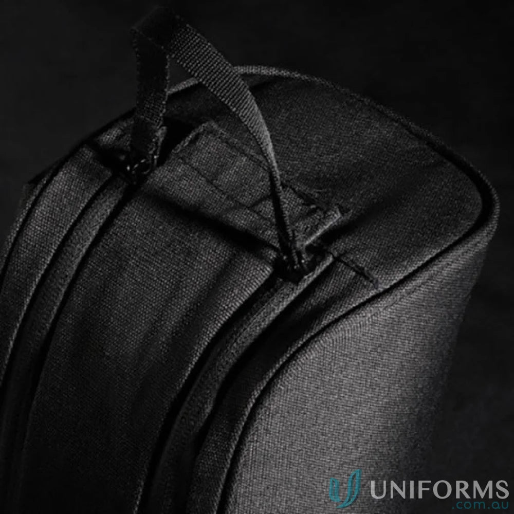 Black fabric toiletry bag from Swissdigital Arosa Wash Bag, perfect for work uniforms