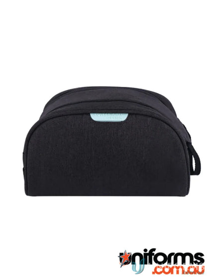 Black toiletry bag from Swissdigital Arosa Wash Bag for work uniforms and travel gear