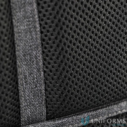 Black mesh fabric with gray trim on Swissdigital Cosmo 3.0 Backpack, perfect for padded workwear