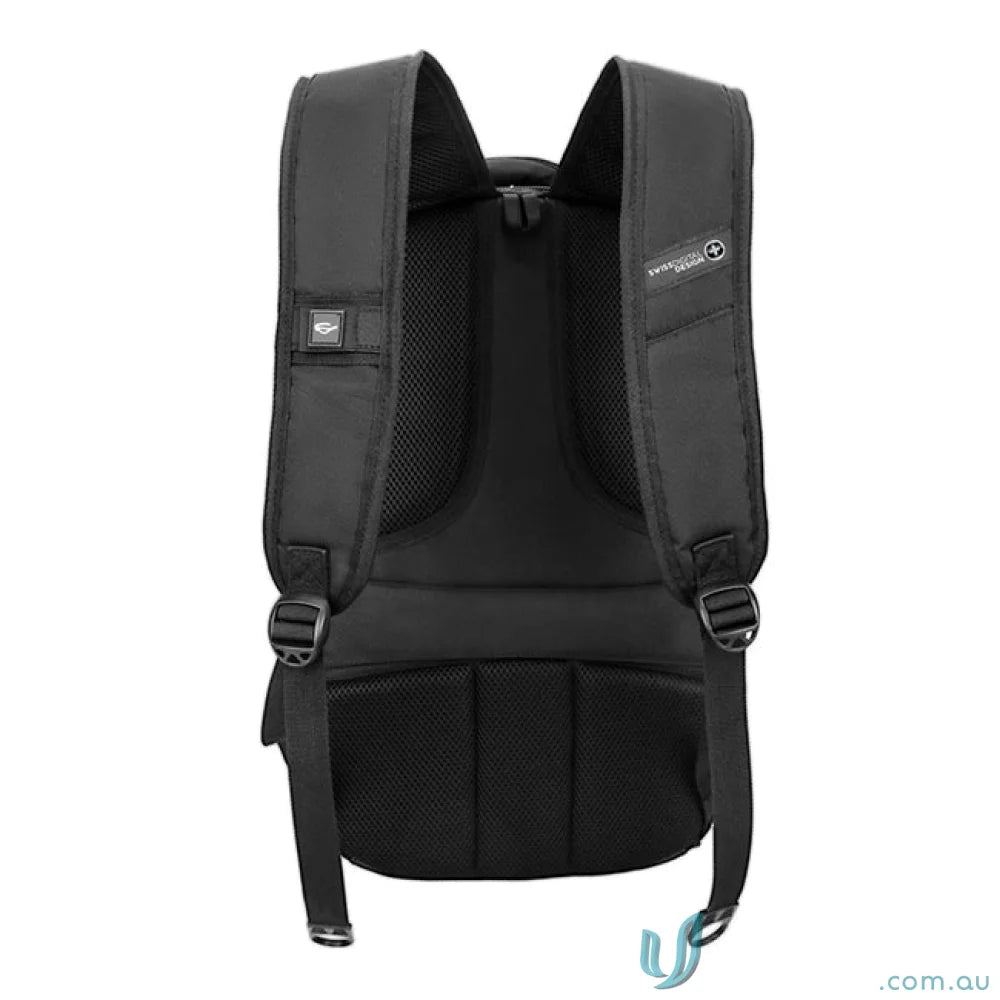 Black Swissdigital Pixel Backpack with padded straps, perfect fit for workwear and uniforms