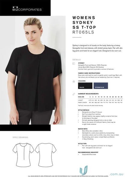 Women’s Sydney short-sleeved T-top rt065ls showcasing casual elegance meets everyday style