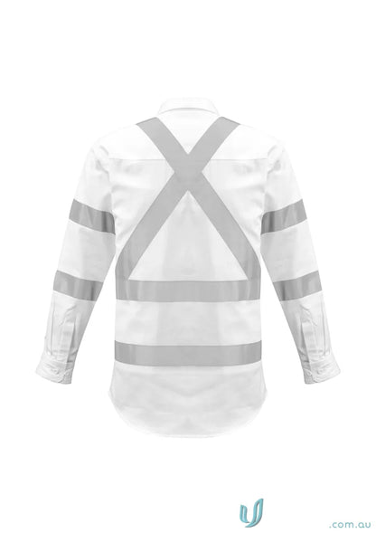 Syzic BIO Motion X Back L/S Shirt with white safety shirt, reflective stripes and cotton drill tape