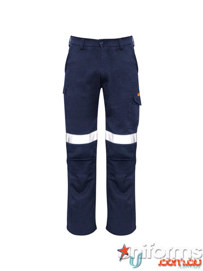 Syzmic Range Men’s Navy work pants with reflective stripes and orange flame taped cargo pant zp521