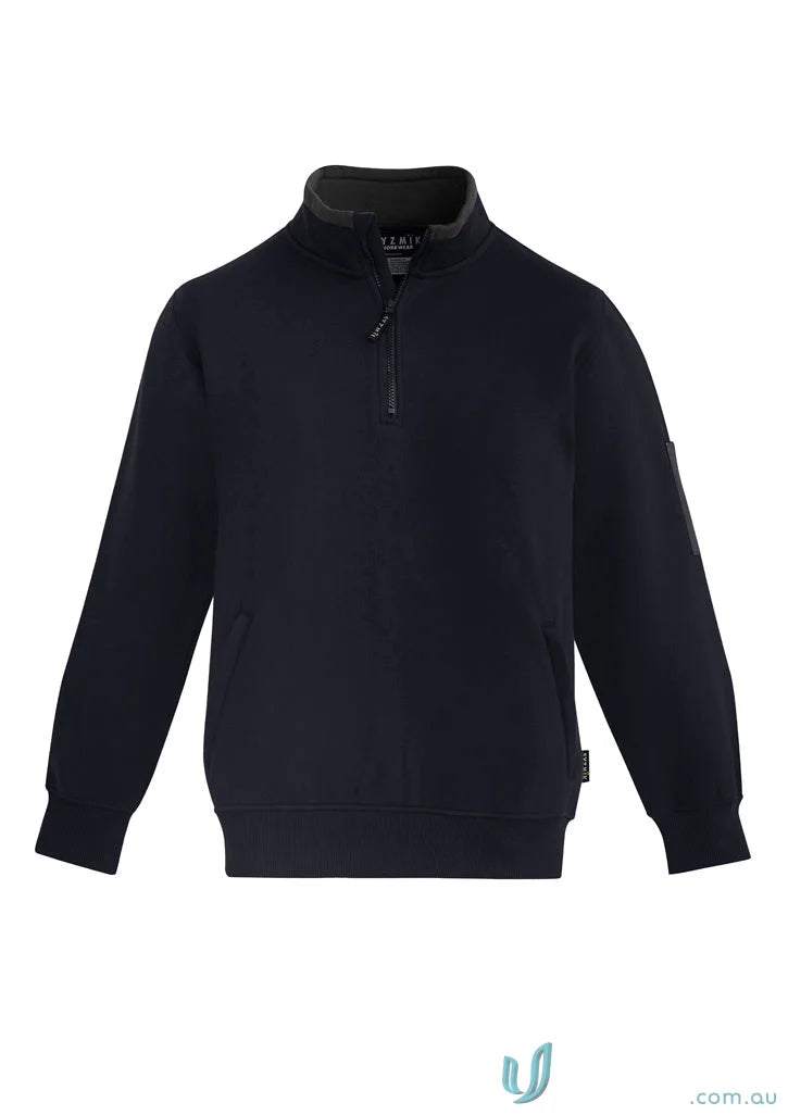 Navy blue Syzmic Half Zip Fleece Jumper with zip brushed fleece and zippered hip pockets