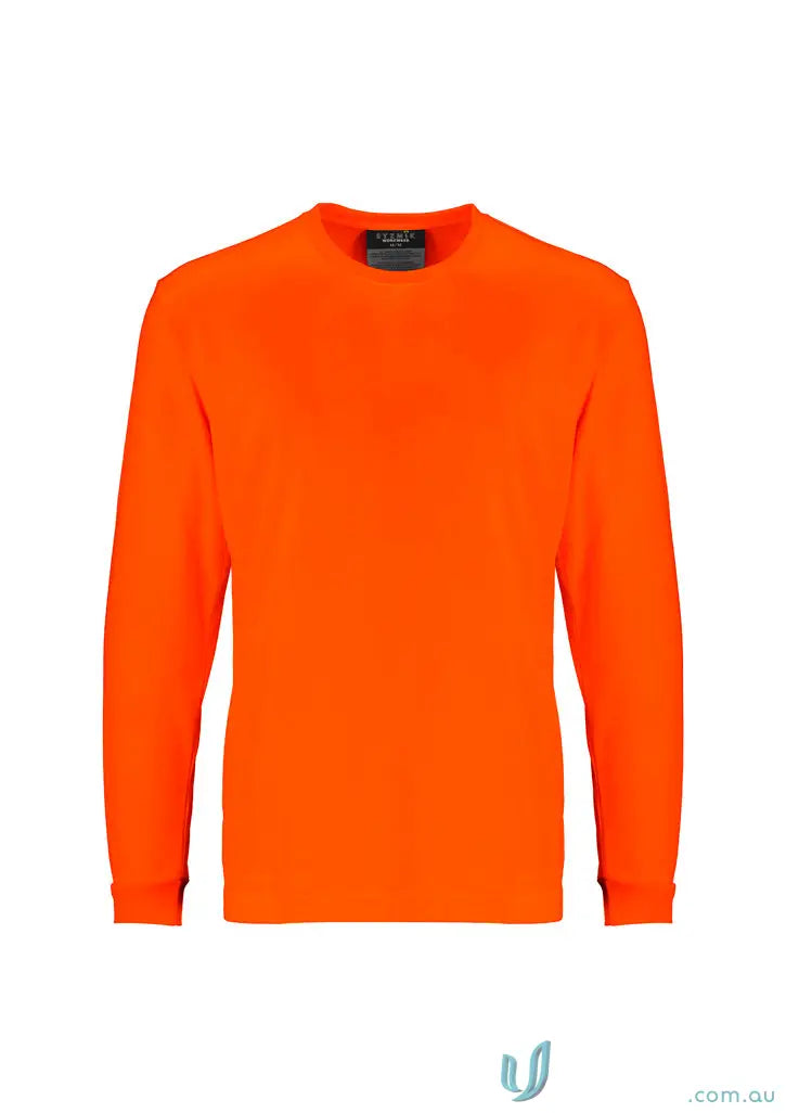 Bright orange Syzmic Hi Vis LS Tee long sleeve workwear shirt for everyday jobs