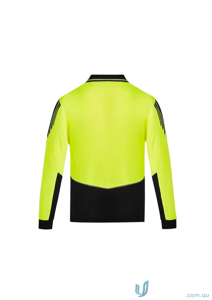 Yellow and black flux long sleeve polo zh310 for Syzmik men’s workwear