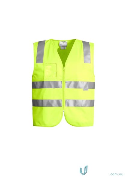 Neon yellow Syzmic HiVis Full Zip Vest with reflective tape and unisex fit