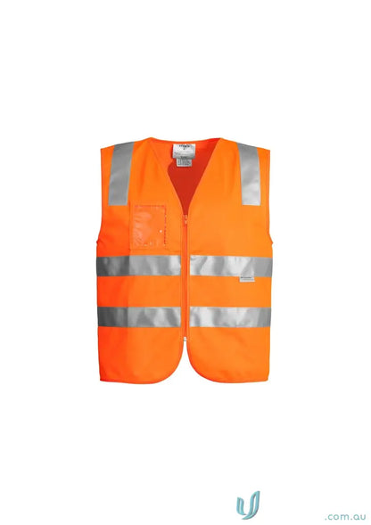 Orange Syzmic Unisex Hi-Vis Zip Vest with Reflective Tape for safety