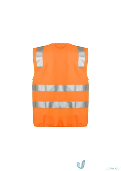 Orange Syzmic Unisex Hi-Vis Zip Vest with Reflective Tape for safety and visibility
