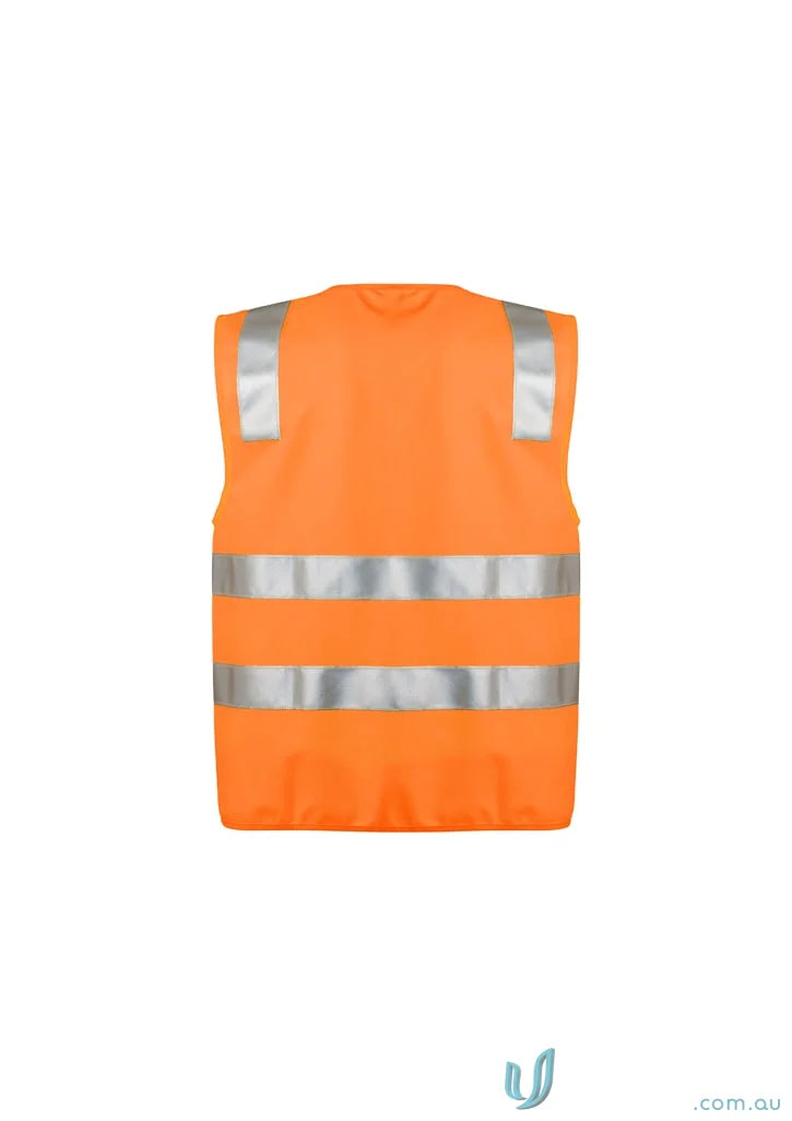 Orange Syzmic Unisex Hi-Vis Zip Vest with Reflective Tape for safety and visibility