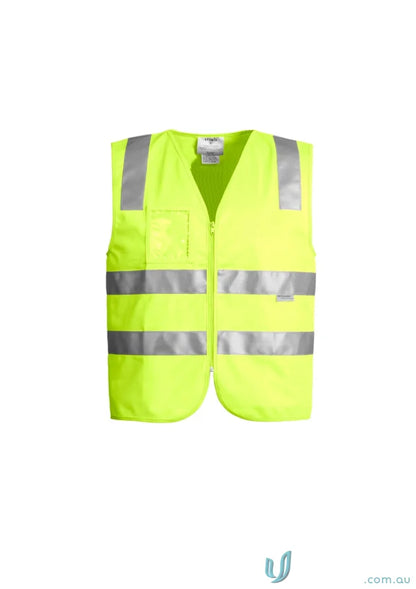 Neon yellow Syzmic HiVis Full Zip Vest with reflective tape and unisex fit