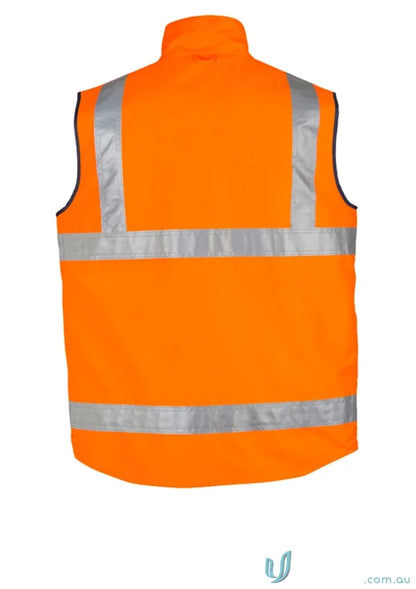 Orange Syzmic HiVis Lightweight Lined Vest with reflective stripes for staying dry