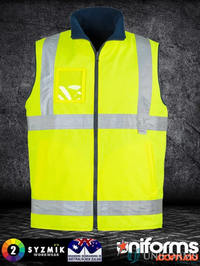 Yellow safety vest with reflective stripes from Syzmic ZV358, stay dry and lightweight waterproof vest