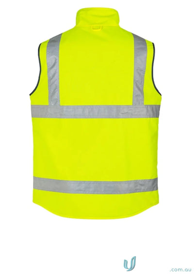 Yellow safety vest with reflective stripes from Syzmic ZV358 for a lightweight waterproof vest