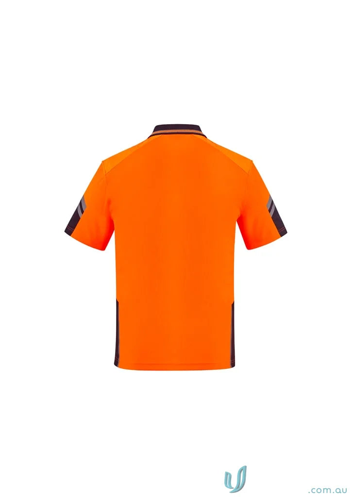 Orange and navy Syzmik Men’s Sleeve Polo ZH465 from Vis Reinforced Squad collection