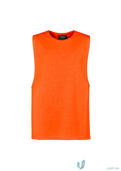 Orange Syzmic HiVis Sleeveless Tee with modern fit for day long comfort