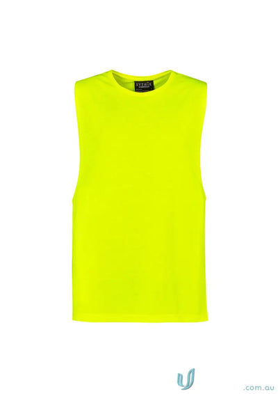 Bright neon yellow Syzmic HiVis Sleeveless Tee with modern fit for all-day comfort