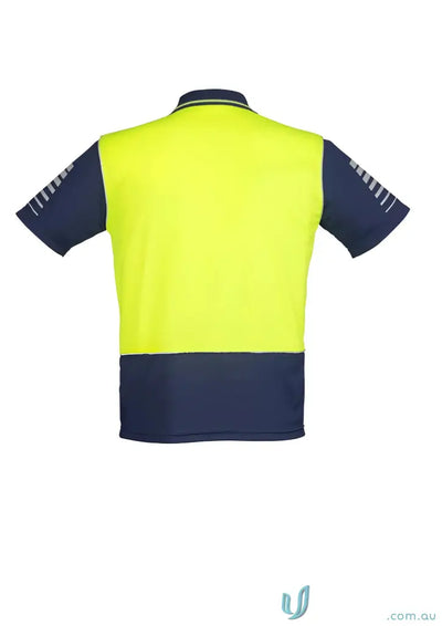 Two-tone safety polo shirt with reflective piping from Syzmic HiVis Zone SS Polo, short sleeve polo style