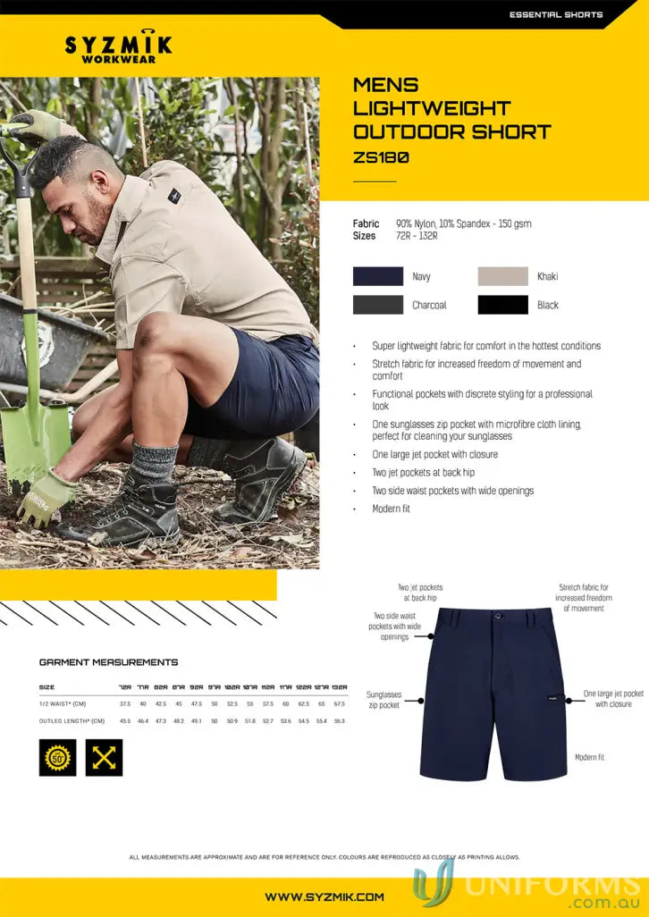 Men’s lightweight outdoor shorts from Syzmic for all-day comfort and staying cool outside
