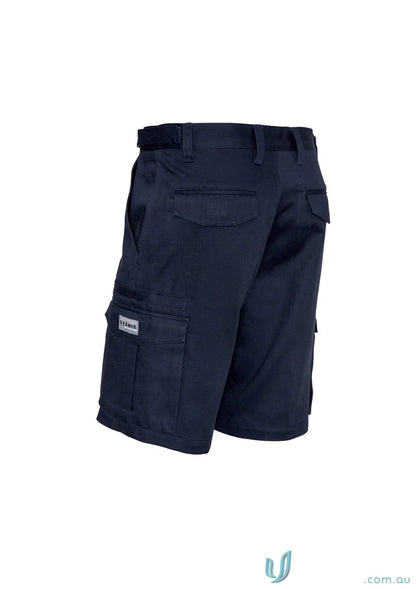 Navy blue cargo shorts from Syzmic Mens Basic Cargo Shorts collection for men