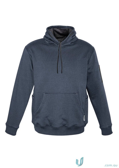 Gray hooded sweatshirt from Syzmik Multi-Pocket Hoodie with reinforced stress points and soft fleece lining