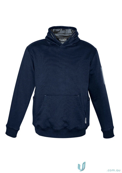 Navy blue Syzmik Multi-Pocket Hoodie with reinforced stress points and soft fleece lining