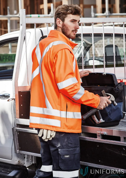 Orange high-visibility softshell jacket ZJ680 from Syzmic RAIL BioMotion for work environment