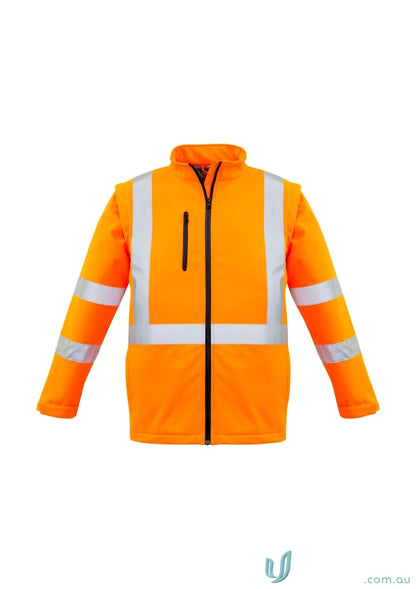 Orange high-visibility softshell jacket ZJ680 with reflective stripes for work environment