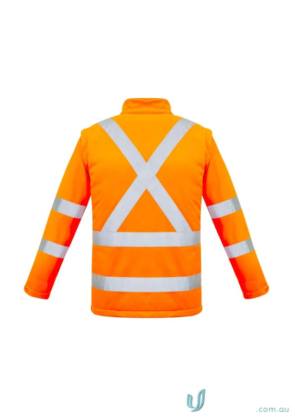 Orange reflective safety jacket from Syzmic RAIL BioMotion softshell jacket zj680 for work environments