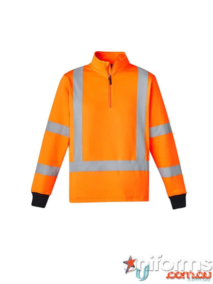 Orange high-vis rail jumper ZT660 with ribbed elastic cuffs from Syzmik Unisex