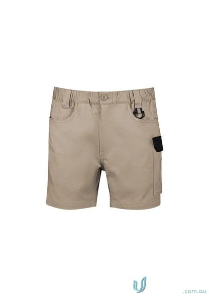 Khaki cargo shorts from Syzmic Rugged Cooling Stretch Shorts collection perfect for work or casual wear
