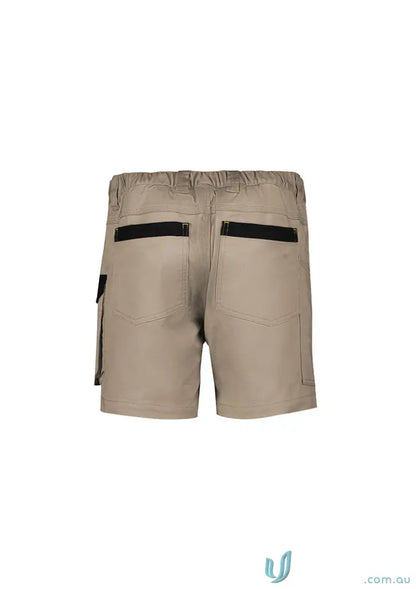 Khaki Syzmic Rugged Cooling Stretch Short work shorts for tough and comfy wear