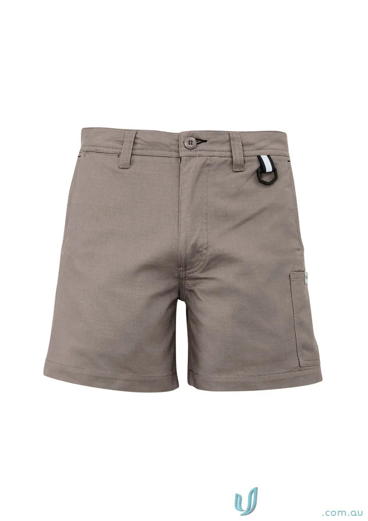 Khaki men’s rugged cooling cargo shorts Szymic Rugged Cooling Vented Short Shorts with square weave cotton