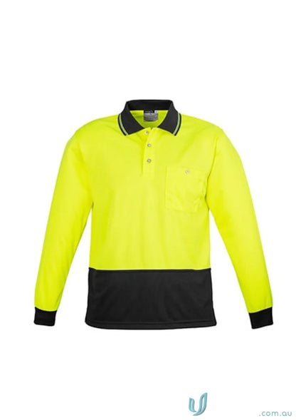 Syzmic Safety Sliced LS Polo long sleeve polo with high visibility for unisex workwear