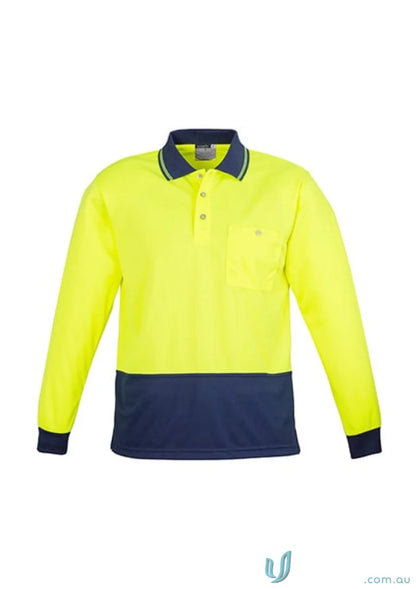 Syzmic Safety Sliced LS Polo long sleeve polo in two-tone design, unisex fit