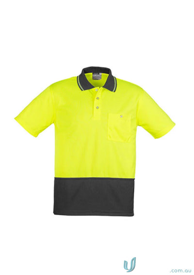 Two-tone safety polo shirt from Syzmic Safety Splice with short sleeve design