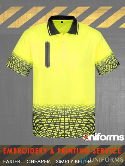High-visibility short sleeve polo for men from Syzmic Men’s Sleeve Polo ZH300
