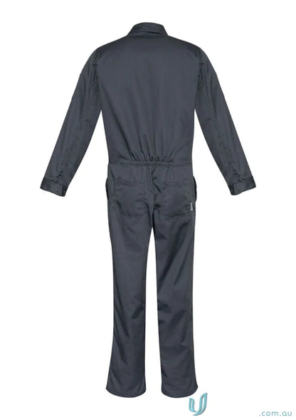 Gray work jumpsuit from Syzmic Service Overall with hip pockets and pen partition