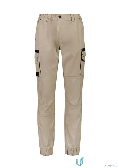 Beige cargo pants from Syzmic Streetworx Heritage Cuffed Pant with triple-stitched crotch panel