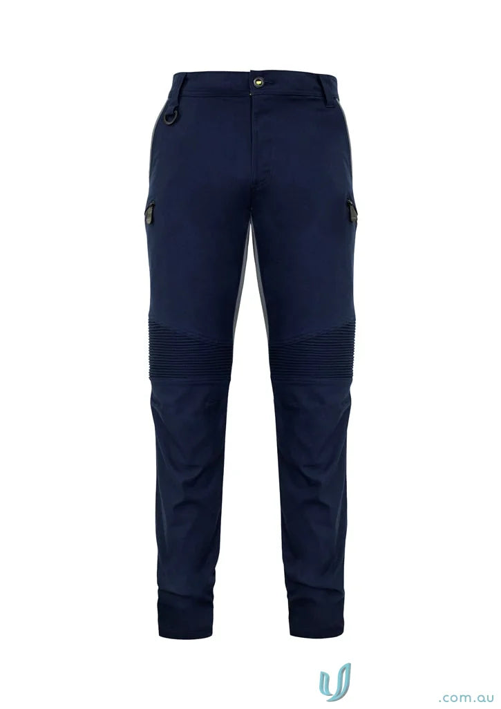 Navy blue Syzmik Men’s Streetworx stretch pants with modern slim fit design