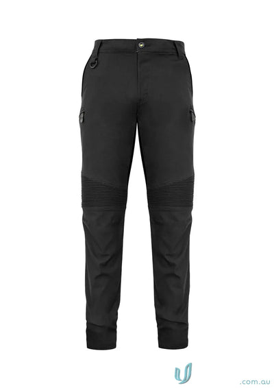 Black cargo pants from Syzmic Streetworx men’s stretch pants with modern slim fit