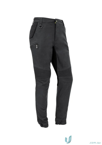 Black Syzmik Men’s Streetworx Stretch Pant with stretch pleating for motorcycle riding