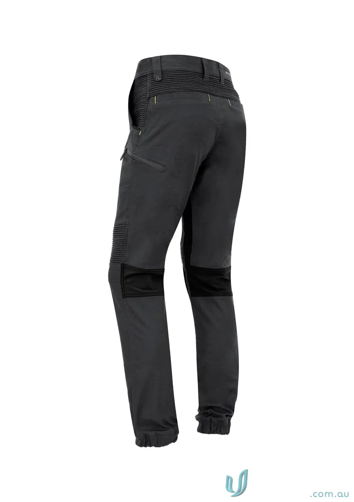 Gray Syzmik Men’s Streetworx Stretch Pant with knee pads and stretch pleating for durability
