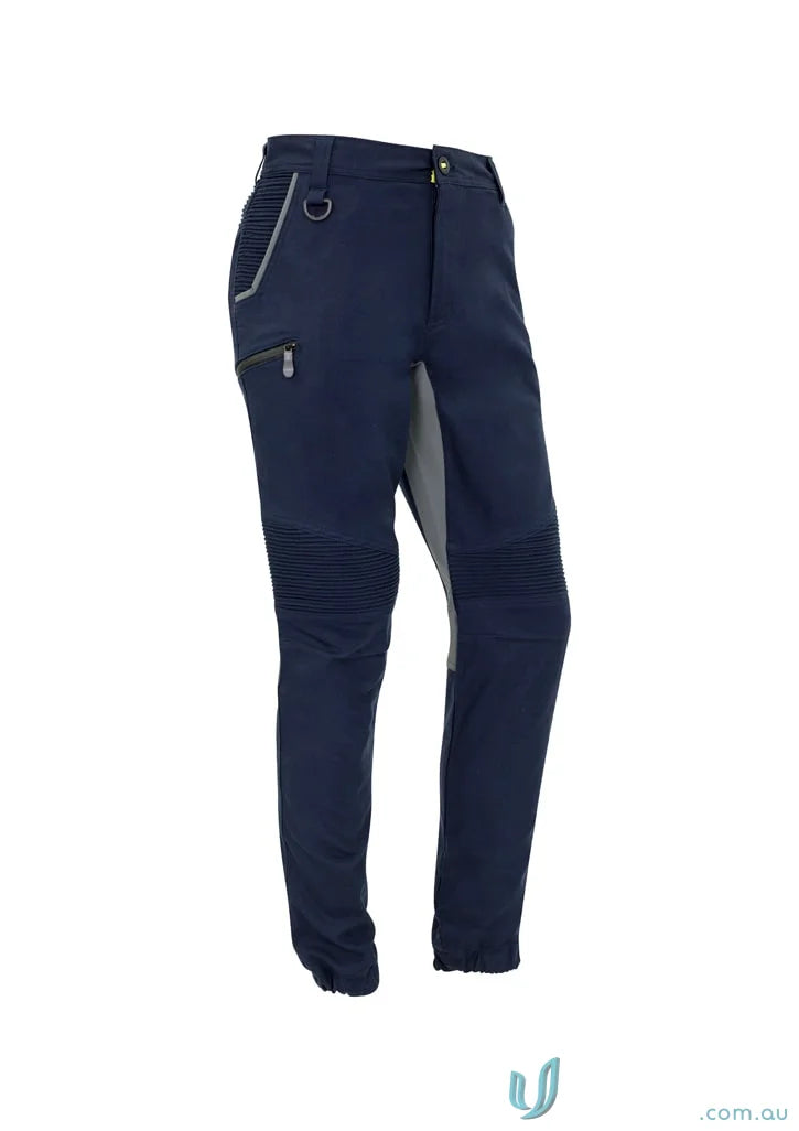 Navy blue Syzmic Men’s Streetworx Stretch Pant with stretch pleating for comfy riding vibes