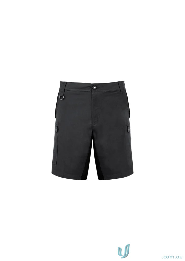 Black cargo shorts from Syzmic Streetworx Stretch with four-way stretch crotch