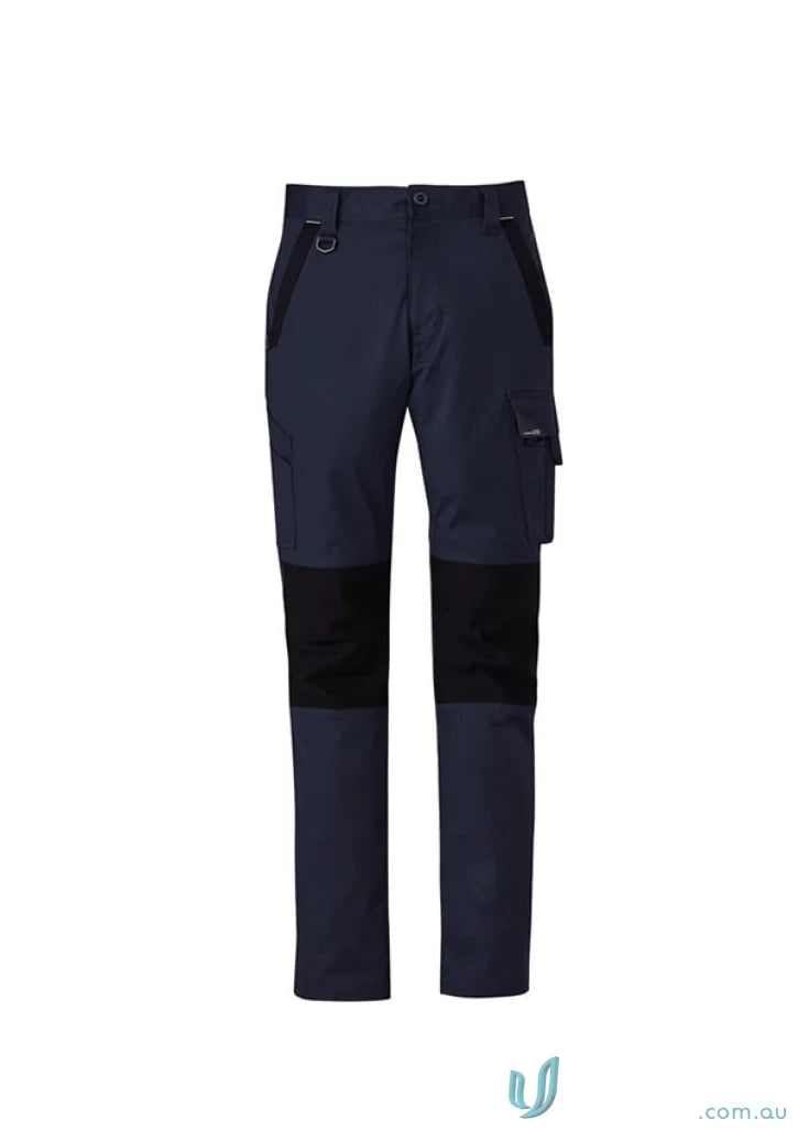 Navy blue Syzmic Streetworx Tough Pant with black knee pads for durability meets ultimate style