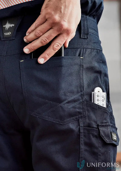 Dark blue Syzmik Men’s Summer Cargo Pant with multiple pockets for long summer shifts stay cool