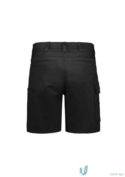 Black Symzyc Womens Essential Stretch Cargo Shorts with sun protection and flattering fit
